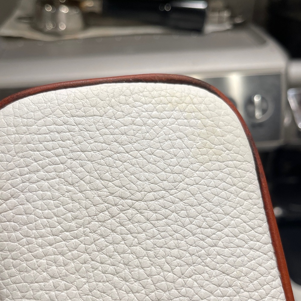 Dooney & Bourke White/Tan Pebble Leather Crossbody - Picture 12 of 13